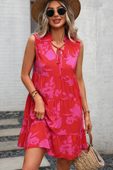 Fashion Floral Print Sleeveless Casual Dress