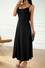 Fashion Solid Color Round Neck Casual Dress
