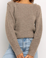Wide Round Collar Splicing Knit Sweaters