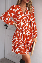 Layered Ruffle Hem V Neck Casual Dress