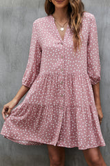 Fashion Dots Print Long Sleeve Mini Dress