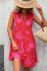 Fashion Floral Print Sleeveless Casual Dress
