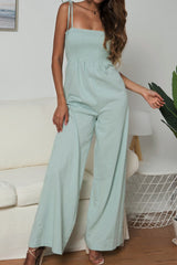 Suspenders Tube Top Lace-up Jumpsuits Loose Pants