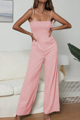 Suspenders Tube Top Lace-up Jumpsuits Loose Pants