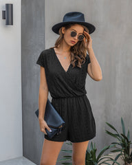 V-neck Lace Elasticized Waist Jumpsuit