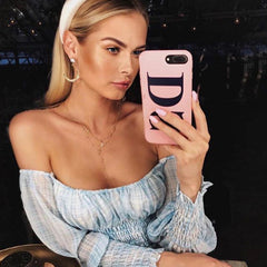 Strapless Off Shoulder Ruffle Frilly Grid Chiffon Mini Dress