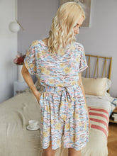 Tie Dye Elastic Waist Lace-up Jumpsuit Daisy Floral Print Loungewear Rompers