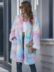 Ttie-dye Cardigan Casual One Fur Outerwear
