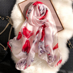 Vogue Silkly Scarf for Women Lightweight Flower Shawl Wraps Holiday Scarf Gift Scarves Women