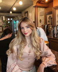 Square Collar Single-breasted Lantern Sleeve Shirts Blouses