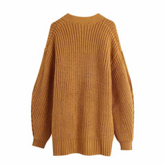 V-neck Knit Lace-up Tie-Back Cardigans