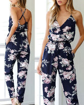 Women's Cinched Waist Backless Jumpsuit