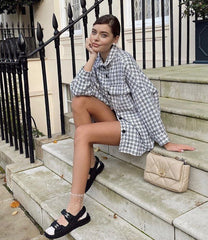 Woolen Single-breasted Lapel Contrast Coat Outerwear