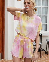 Tie Dye Tee T-Shirt Shorts Two-piece Loungewear