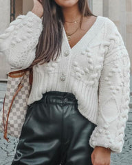 V-neck Knit Single-breasted Sweaters Cardigans Outerwear