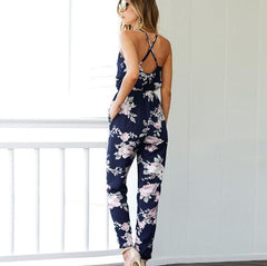 Women's Cinched Waist Backless Jumpsuit