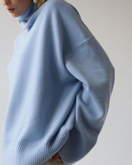 Splicing High Pile Collar Knit Sweater