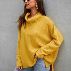 Women High Neck Long Sleeve Loose Sweater