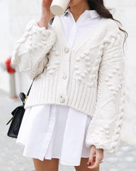 V-neck Knit Single-breasted Sweaters Cardigans Outerwear