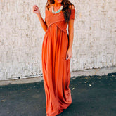 Wrinkle Off The Shoulder Party Vacation Maxi Dresses