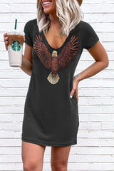 Casual Basic Print Black Mini Dress(3 Colors)