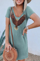 Casual Basic Print Black Mini Dress(3 Colors)