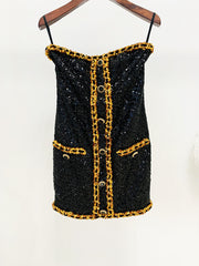 Lorrie Bustier with Embroidered Sequin Dress