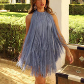 Aylin Layered Fringed Flapper Mini Dress