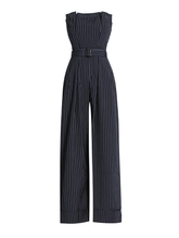 Bridgette Strapless Belted Striped Jumpsuit