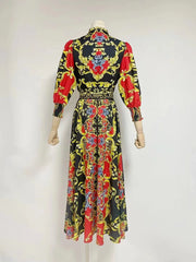 Camira Bold Print Wrap Maxi Shirt Dress