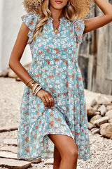 Fashion Floral Print Casual Mini Dress