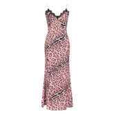 Gloria Spaghetti Strap Leopard Print Maxi Dress