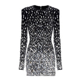Janie Long Sleeve Crystal Embellished Mini Dress