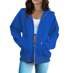 Zeagoo Women's Lightweight Hoodies Full Zip Up Oversized Sweatshirts with Pockets Long Sleeve Thin Casual Hooded Jackets