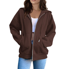 Zeagoo Women's Lightweight Hoodies Full Zip Up Oversized Sweatshirts with Pockets Long Sleeve Thin Casual Hooded Jackets