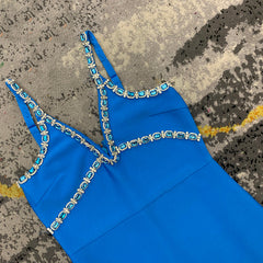 Helen Spaghetti Strap V Neck Maxi Dress