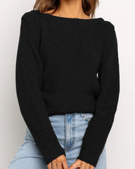Wide Round Collar Splicing Knit Sweaters