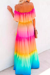 Gradual Change Multicolor Maxi Dress