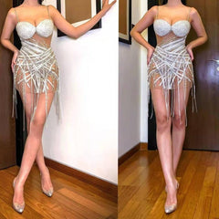 Charlotte Irregular Embellished Rhinestone Dress