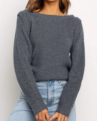 Wide Round Collar Splicing Knit Sweaters