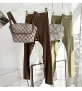 Alianna Checkered Pattern Fitness Outfit