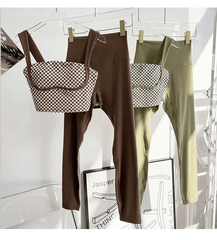 Alianna Checkered Pattern Fitness Outfit