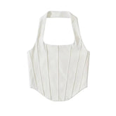 Daniella Double Layer Fishbone Halter Cropped Top