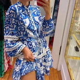 Aniyah Allover Print Mini Dress