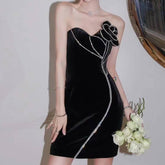 Paloma Rhinestone Floral Embellished Mini Dress