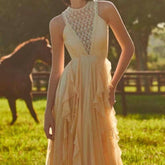 Nellie Sleeveless Ruffle Hem Maxi Dress