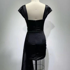 Coline Solid Off Shoulder Drape Dress