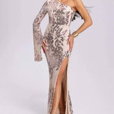 Ariella One Shoulder Sequin Maxi Dress