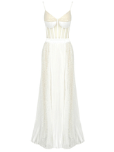 Kassidy Sheer Sweetheart Neckline Maxi Dress