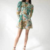 Lindsey Ruched Floral Mini Dress
